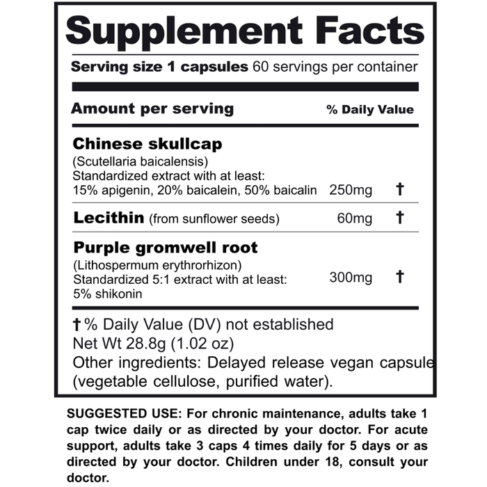Immunity Vitamins supplement facts and usage instructions.